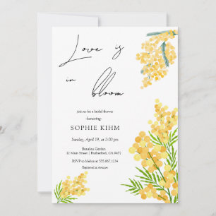Invitation Amour En Fleur Fête des mariées Florale Jaune