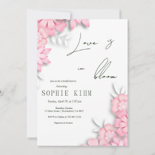 Invitation Amour En Fleur Fête des mariées Florale Rose