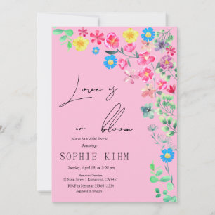 Invitation Amour En Fleur Fête des mariées Florale Rose
