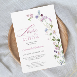Invitation Amour En Fleur Fleur sauvage Fête des mariées Flor