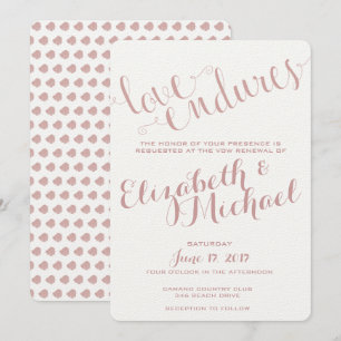 Invitation Amour Endures Champagne Blush Anniversaire Invitat