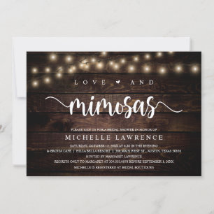 Invitation Amour et Mimosas, Fête de la Fête des mariées rust