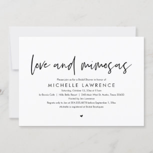 Invitation Amour et Mimosas, Fête des mariées Décontractée mo