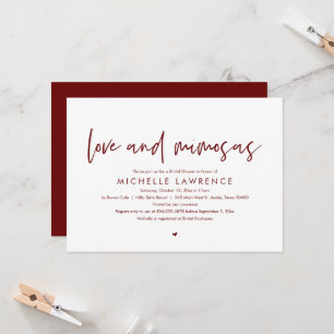 Invitation Amour et Mimosas, Fête des mariées Décontractée mo