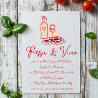 Amour Et Pizza Main Tirée Partie D'Engagement