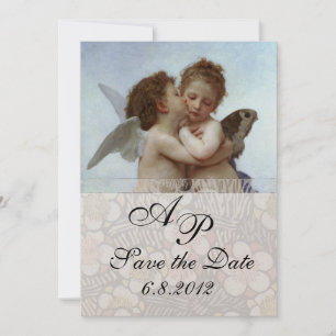 Invitation Amour et Psyché enfants Monogramme de mariage