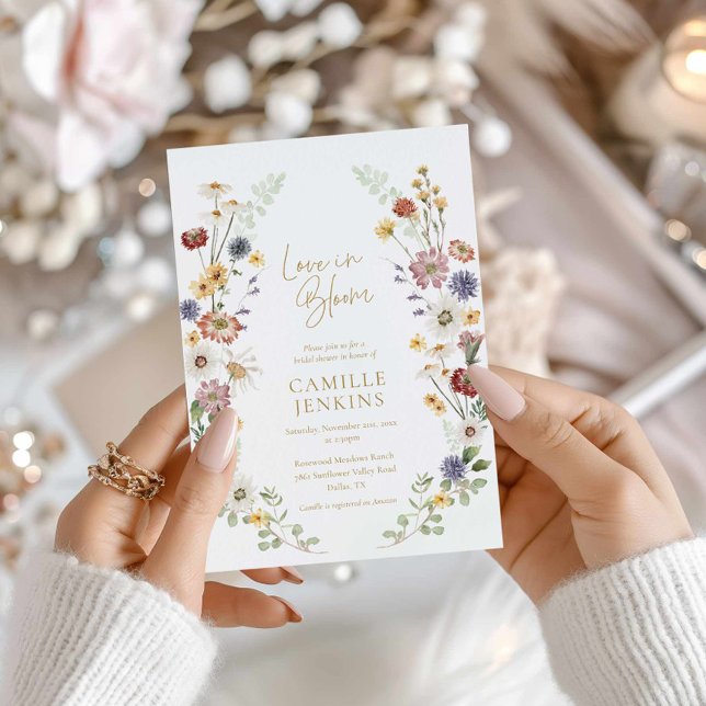 Invitation Amour fleur sauvage dans l'Invitation de la douche (Love in Bloom Bridal Shower invitation)