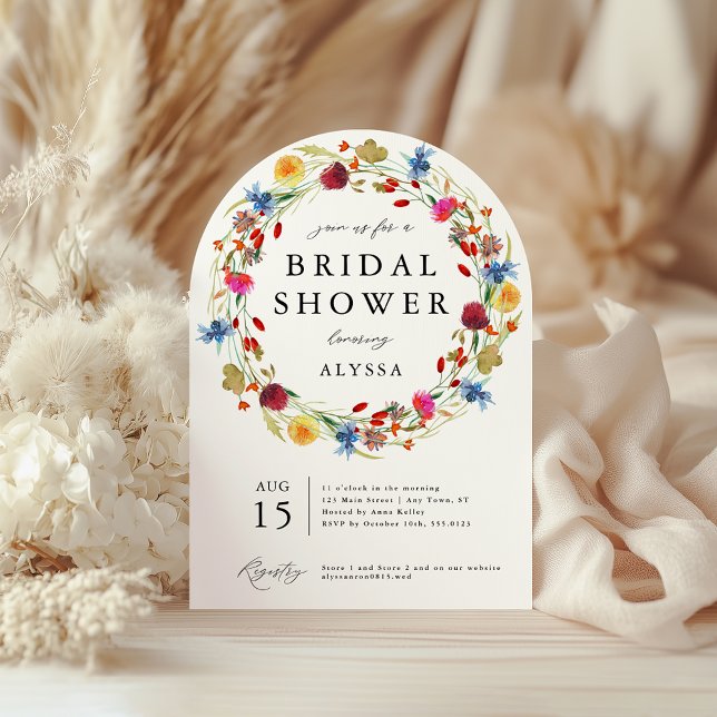 Invitation Amour fleur sauvage en Fleur Motif Arc de douche a (Créateur téléchargé)