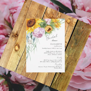 Invitation Amour fleurissant Pies de tournesol Fête des marié