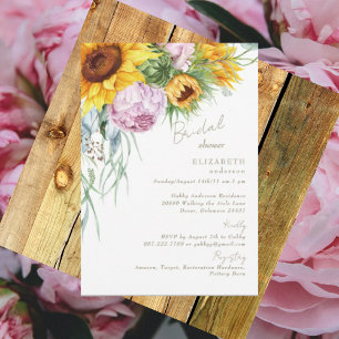 Invitation Amour florissant Fête des mariées de pivoines de t