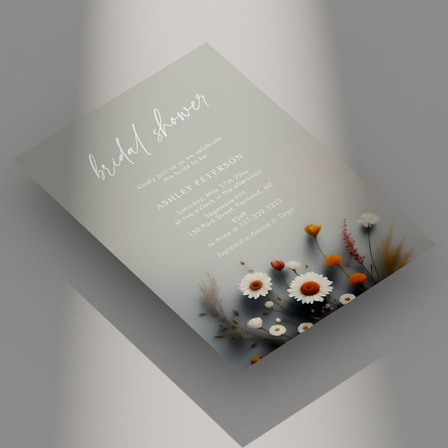 Invitation Amour florissant : Fête des mariées Fleur sauvage  (Blooming Love: Unique Wildflower Bridal Shower Invitation Personalized)
