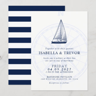 Invitation Amour Jeux Voile Vent Rose Nautique Mariage Invita