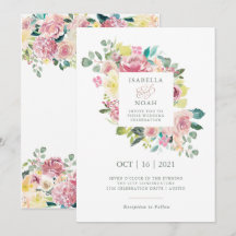 Amour merveilleux | Aquarelle rose Mariage