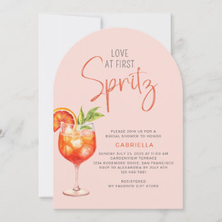 Invitation Amour Moderne Au First Spritz Fête des mariées Ros