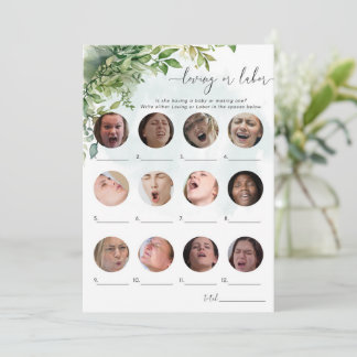 Invitation Amour ou travail Baby shower de verdure Jeu