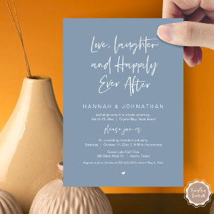 Invitation Amour, Rires, Noir, Mariage Elopement Party