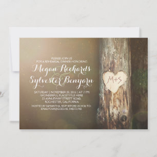 Invitation amour rustique arbre pays répétition dîner invitat