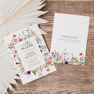 Invitation Amoureusement à l'état sauvage Fête de Mariage aux