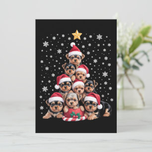 Invitation Amoureux de chiens Yorkie Noël Arbre Xmas Animal d