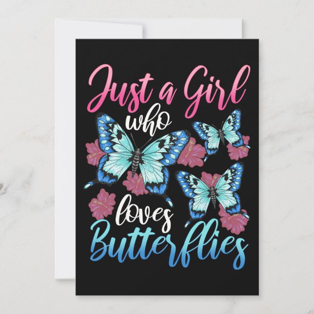 Invitation Amoureux de papillons Juste une fille qui aime les (Devant)