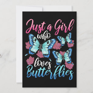 Invitation Amoureux de papillons Juste une fille qui aime les
