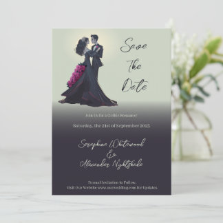 Invitation Amoureux gothique romantique Minimal Enregistrer l