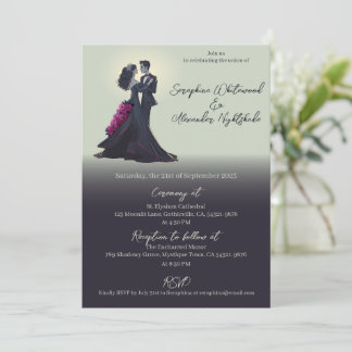 Invitation Amoureux romantique gothique Mariage minimal
