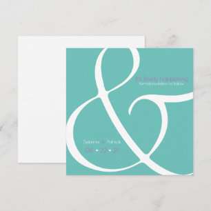 Invitation Ampersand de prune Turquoise moderne Enregistrer l