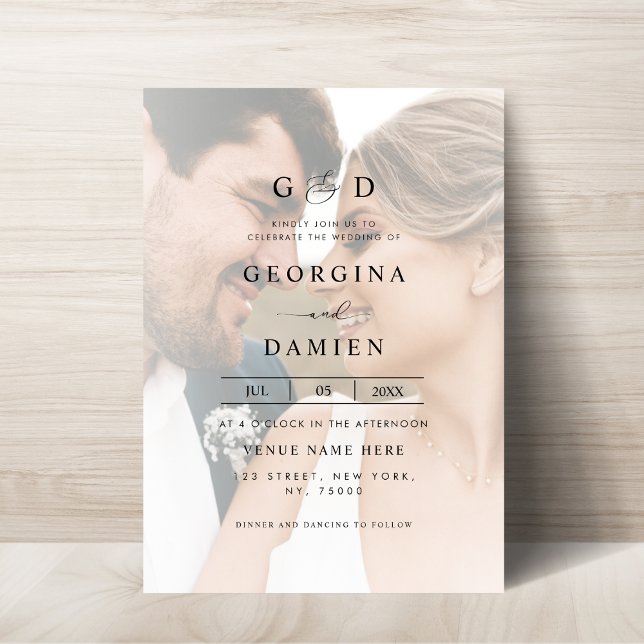 Invitation Ampersand photo de fond moderne tout en un Mariage (Créateur téléchargé)