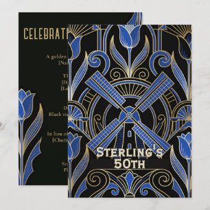 Invitation Amsterdam Art Déco 50e anniversaire des moulins