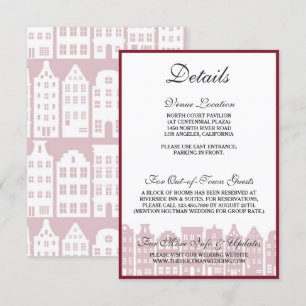 Invitation Amsterdam Canal Houses Dutch Mariage Details Card