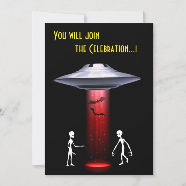 Invitation Amusant Alien 🎅 🛸 UFO fête d'Halloween (Devant)