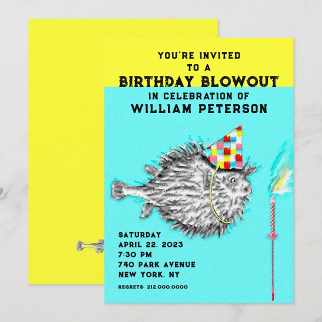 Invitation Amusant Anniversaire Adulte (Devant / Derrière)