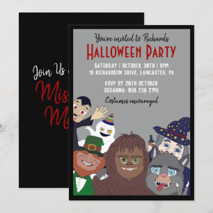 Invitation Amusant Black Supernatural Halloween Costume Party