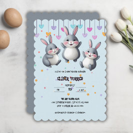 Invitation Amusant Coloré Cute Hoppers Bunny Baby shower