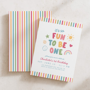 Invitation Amusant d'être une fille pour son 1er anniversaire
