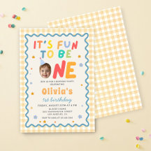 Amusant d'être une photo Gingham 1er anniversaire