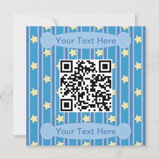 Invitation Amusant et fantaisiste Yellow Star QR Code (Devant)