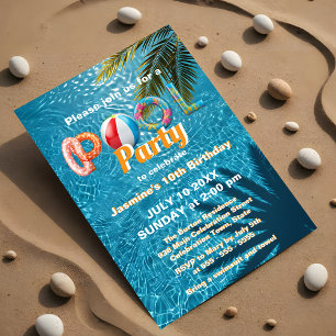 Invitation Amusant Été Enjoué Fête Tropicale au Bord de la Pi