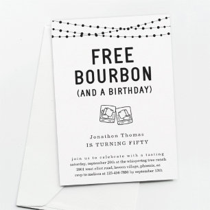 Invitation Amusant Gratuit Bourbon Anniversaire Fête Invitati