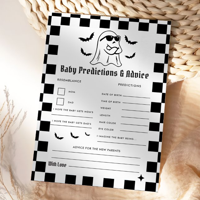 Invitation Amusant Halloween Baby Predictions & Conseils jeu (Créateur téléchargé)