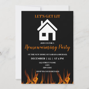Invitation Amusant Humour Fête du réchauffement du foyer
