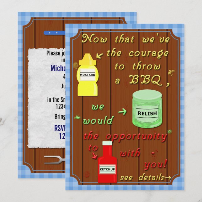 Invitation Amusant Jardin Barbecue Party Pun (Devant / Derrière)