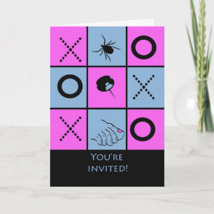 Invitation Amusant Jeu Nuit Invitation, Tick Tack Toe