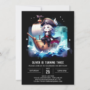 Invitation Amusant Majestic Pirate Anniversaire