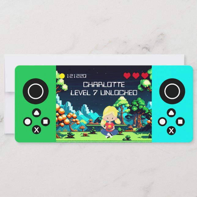 Invitation Amusant Novelty Computer Jeu Anniversaire Fête (Devant)