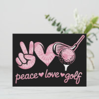 Amusant Paix Amour Joueur de Golf Amateurs de Spor