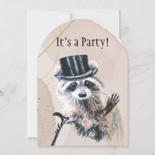 Invitation Amusant Silly Formal Attire Raccoon Animal Jeudi
