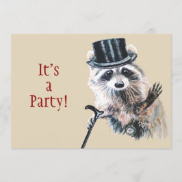 Invitation Amusant Silly Formal Attire Raccoon Animal Jeudi