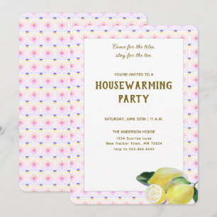 Invitation Amusant Tea Party Boho Lemons Rainbow